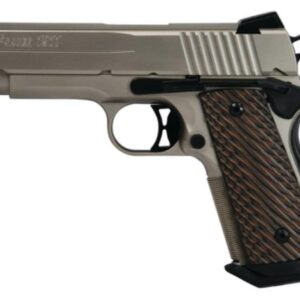 SIG 1911 45 ACP 4.2In Nickel NI PVD SAO Siglite Brown Vector Grip (2) 7RD Steel MAG