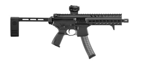 Sig MPX AR-15 Pistol, SIG Red Dot Sight 9mm 8" Barrel KeyMod Rail, Black, Pivoting Brace 30rd Mag