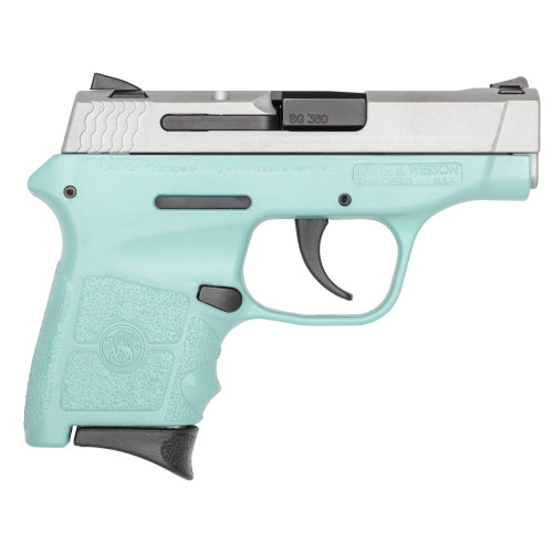 Smith & Wesson M&P Bodyguard 380 ACP, 2.75" Barrel, Robins Egg Blue Frame, Silver Slide, 6rd - Concealed Carry Guns | The Gun Shop