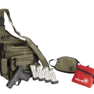 Smith & Wesson M&P Shield 9mm, 3" Barrel, Matte Black, Armornite Stainless Slide, Bug Out Bag Bundle, 8rd