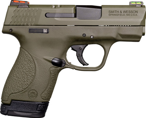 Smith & Wesson M&P Shield 9mm, 3.1" Barrel, Olive Drab Green Cerakote, CA Compliant, 8rd - California | The Gun Shop