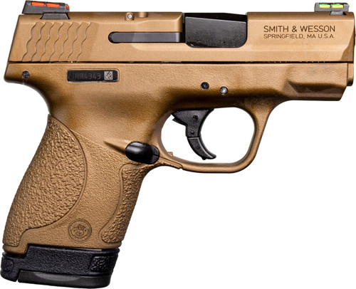 Smith & Wesson M&P Shield 9mm, 3.1" Barrel, Burnt Bronze Cerakote, CA Compliant, 8rd - California | The Gun Shop