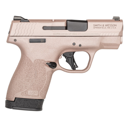 Smith & Wesson M&P9 Shield Plus 9mm, 3.1" Barrel, Rose Gold Cerakote, Manual Safety, 13rd - Concealed Carry Guns | The Gun Shop
