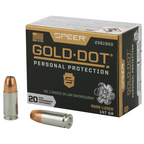 Speer Gold Dot Personal Protection 9mm, 147gr, Hollow Point, 20rd Box - Ammunition | The Gun Shop