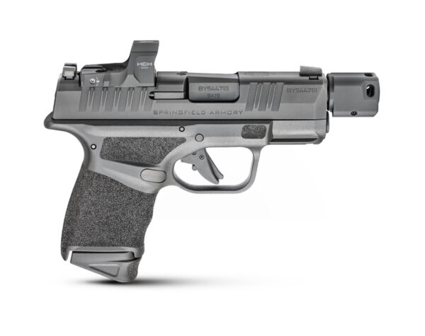 Springfield, Hellcat RDP, Semi-automatic, Striker Fired, Sub-Compact, Optics Ready, 9mm, 3.8" Barrel Compensator, Polymer Frame, Textured Grips, Tritium Night Sights, No Thumb Safety 2 Mags, 13Rd, Black, Includes HEX Wasp Red Dot