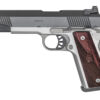 Springfieldngfield, Ronin, Semi-automatic, 1911, Full Size, 10MM, 5" Barrel, Blued Slide, Wood Grips, Stainless Frame, Fiber Optic Front Sight, 1 Mag, 8Rd