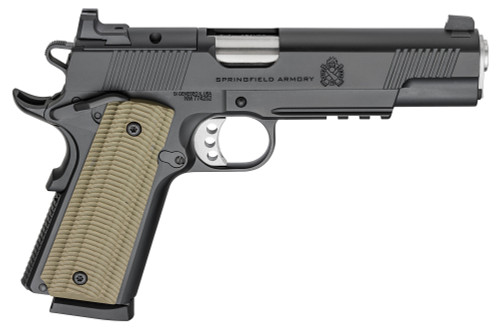 Springfield Operator 45 ACP, 5" Barrel, Black Cerakote, Green G10 Grip, 8rd - 1911 Guns | The Gun Shop