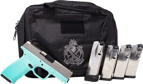 Springfield Hellcat OSP Pro Gear Up Package 9mm, 3.7" Barrel, Robins Egg Blue Frame, Stainless Slide, 17rd - Exclusive Guns | The Gun Shop