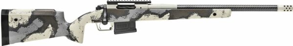 Springfield Model 2020 Waypoint 308 Win, 20" Carbon Fiber Barrel, SA Radial Brake, Tan, Desert Verde Cerakote, Ridgeline Camo Carbon Fiber Stock, M-LOK, TriggerTech Adj Trigger, 5rd AICS Short Action Magazine