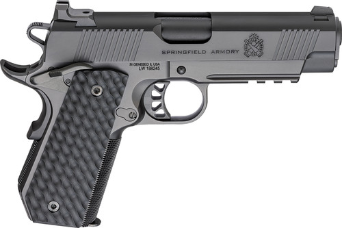 Springfield 1911 TRP 45 ACP, 4.25" Barrel, Black Cerakote, G10 Black Grips, 3x7rd Mags - 1911 Guns | The Gun Shop