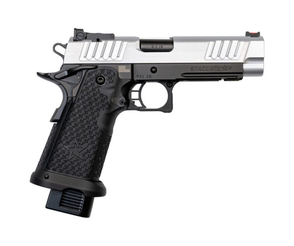 Staccato P 9mm, 4.4" Bull Barrel, G2, Dawson Fiber Optic, SS Slide, DLC Barrel, Black, 17rd/20rd