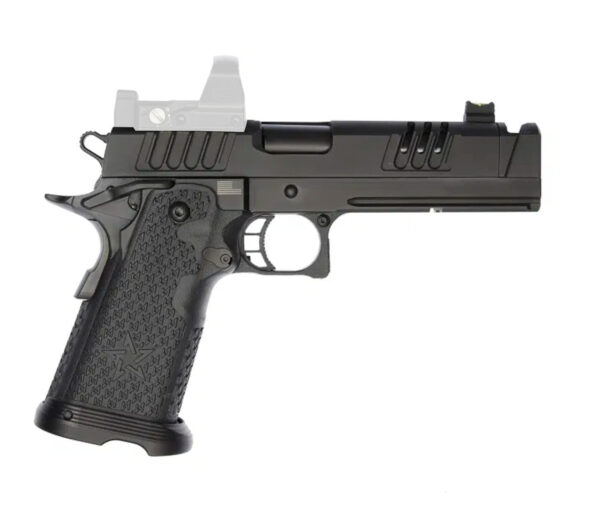 Staccato XC 9mm, 5" FlaTec Barrel, Dawson Fiber Optic Sights, DLC, 17rd/20rd