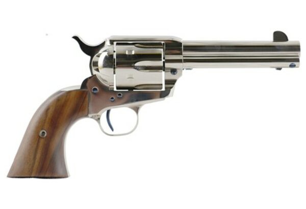Standard Mfg Single Action Revolver 45 Colt 4.75" Barrel, Nickel Plated, Walnut 1 Pc Grip