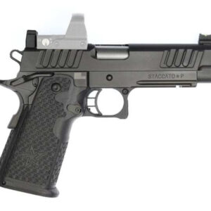 Staccato P DUO 9mm, 4.4" Bull Barrel, Tactical DUO Sights, Black DLC, 17/20rd