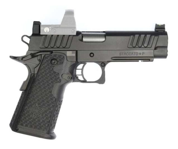 Staccato P DUO 9mm, 4.4" Bull Barrel, Tactical DUO Sights, Black DLC, 17/20rd