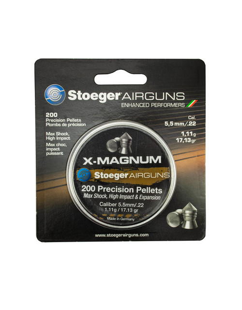Stoeger X-Magnum .22 Pellet, Magnum Shock, Expansion Heavy Pointed Tip, 200Pk - Ammo | The Gun Shop