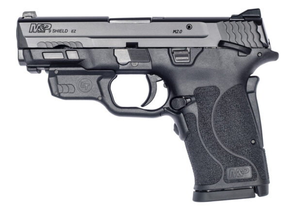 Smith & Wesson M&P Shield EZ M2.0 Compact 9mm, 3.675" Barrel, Crimson Trace Laser, Manual Safety, Black, 8rd
