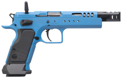 Tanfoglio Domina 9mm, 5.2" Barrel, Blue Frame, Black Polymer Grip, 19rd - Firearm | The Gun Shop