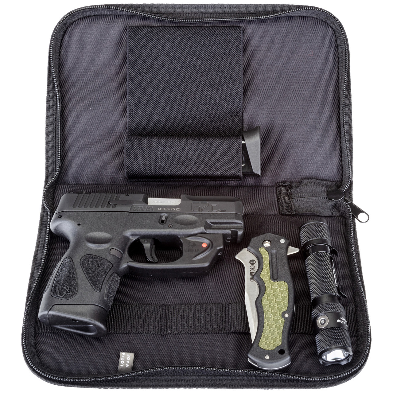 Taurus G2C Carry Kit, Viridian Laser, Powertac M5 Flashlight, Cold Steel Model 1 Knife, Carry Case - Cyber Monday | The Gun Shop