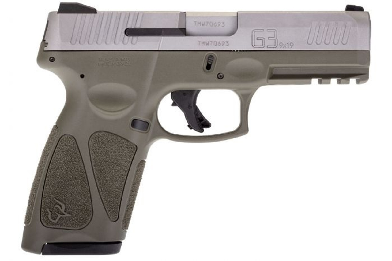Taurus G3 9mm, 4" Barrel, Adjustable Sights, Manual Safety, SS/ODG, 15rd - Concealed Carry Guns | The Gun Shop