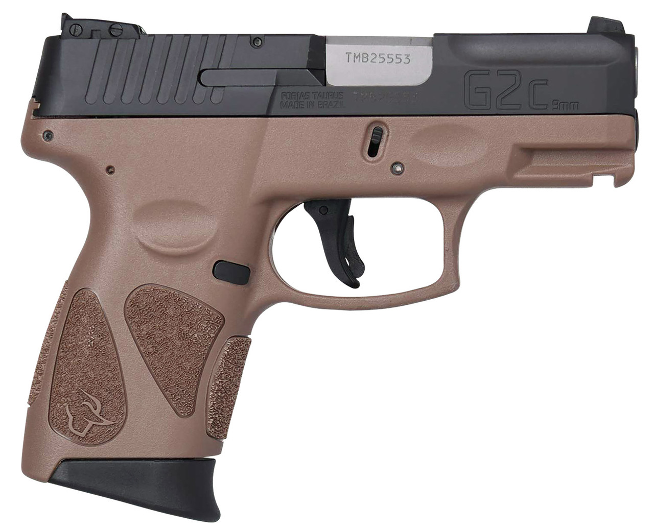 Taurus G2C 9mm, 3.2" Barrel, Black/Brown, Fixed Sights, 12rd - Concealed Carry Guns | The Gun Shop
