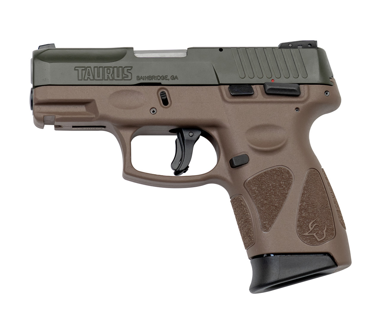 Taurus G2C 9mm, 3.25" Barrel, Manual Safety, OD Green/FDE, 12rd - Concealed Carry Guns | The Gun Shop