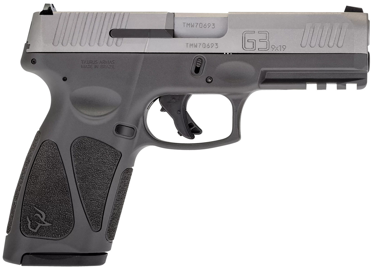 Taurus G3 9mm, 4" Barrel, Fixed Sights, Manual Thumb Safety, Gray, 2x15rd Magazines - Concealed Carry Guns | The Gun Shop