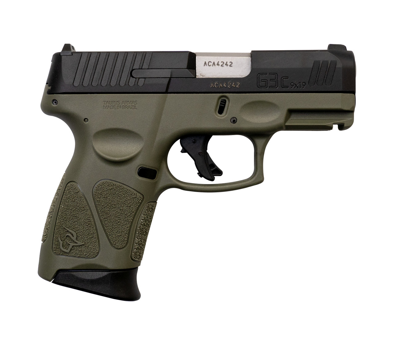 Taurus G3C *NIB* 9mm, 3.26" Barrel, MTS, Adjustable Rear, Black/OD Green, 12rd - Concealed Carry Guns | The Gun Shop