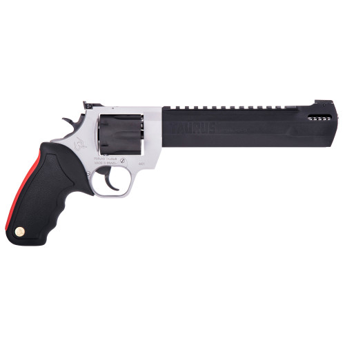 Taurus Raging Hunter 500 Smith & Wesson, 10" Barrel, Silver Frame, Black Barrel/Cylinder/Grip, 5rd - Firearm | The Gun Shop