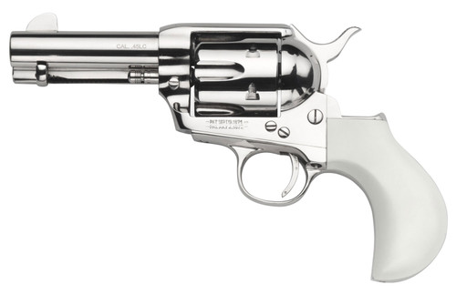 Taylors & Company 1873 Cattleman 45 Colt, 3.5" Barrel, Nickel-Plated, Ivory Grip, 6rd - Firearm | The Gun Shop