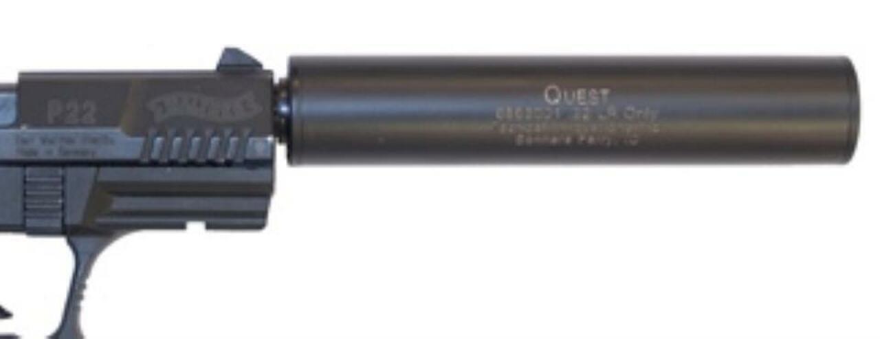 Tactical Innovations QUEST STAINLESS STEEL W/BLACK FINISH PREMIUM Lightweight 22LR Suppressor