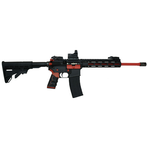 Tippmann M4-22 Redline 22 LR, 16" Barrel, Black, Red Accents, Hawke Reflex Sight, Composite M-Lok Handguard, 25rd - Firearm | The Gun Shop