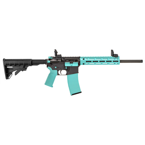 Tippmann M4-22 LTE Accent 22 LR, 16" Threaded Barrel, Robins Egg Blue Acents, Black Rec, 25rd - Firearm | The Gun Shop
