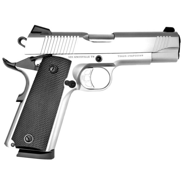 Tisas SS45 1911, 45 ACP, 4.25" Barrel, Steel Frame, Stainless Finish, Novak Style 3-Dot Sights, 8 Round