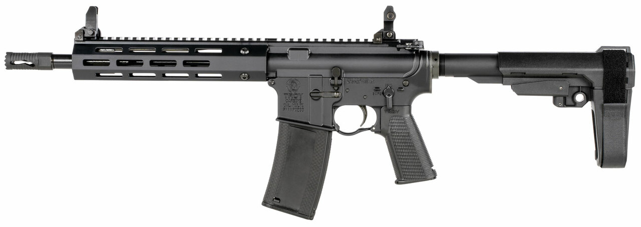 Troy A4 5.56/.223, 10" Barrel, Folding Battle Sights, SBA3, Black, 30rd