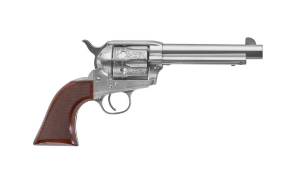 Uberti 1873 Cattleman El Patron Belleza Limited Edition, 45 Colt, 5.5", Walnut Grip, Stainless Finish