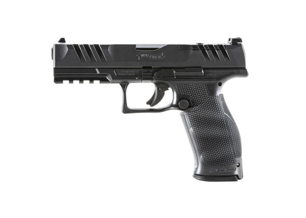 Walther, PDP, Optics Ready, Semi-automatic, Polymer Frame, Striker Fired, Full Size Frame, 9mm, 4.5" Barrel, Adjustable Rear Sight, Black, 18Rd