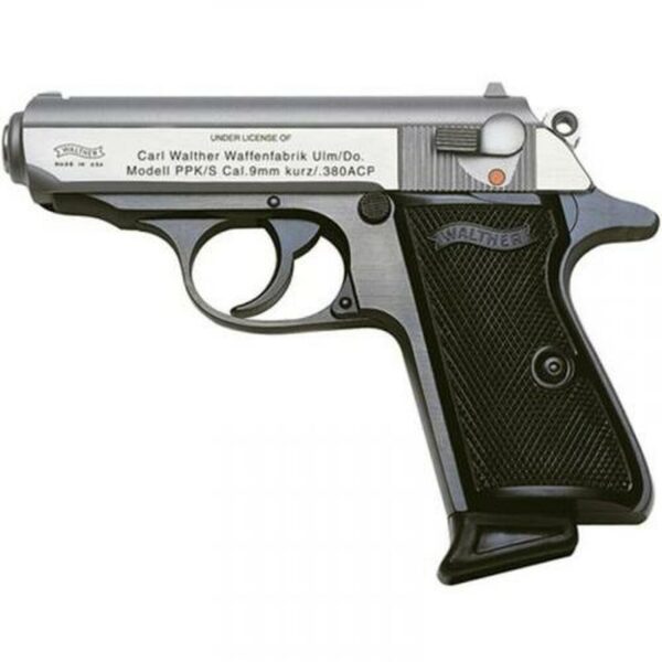 Walther PPK/S .380 ACP, 3.30" Barrel, Black Frame, Stainless Slide, 7rd