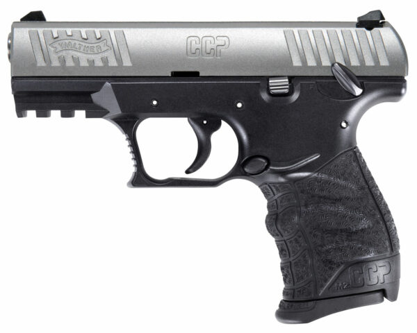 Walther CCP M2 9mm, 3.54" Barrel, 3-Dot Sights, Stainless/Black, 8rd