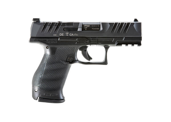 Walther, PDP, Optics Ready, Semi-automatic, Polymer Frame, Striker Fired, Compact Frame, 9mm, 4" Barrel, Black, Adjustable Rear Sight, 15Rd
