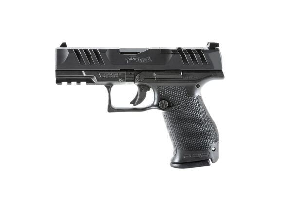 Walther, PDP, Optics Ready, Semi-automatic, Polymer Frame, Striker Fired, Compact Frame, 9mm, 4" Barrel, Black, Adjustable Rear Sight, 15Rd