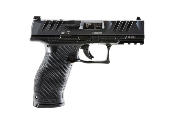 Walther, PDP, Optics Ready, Semi-automatic, Polymer Frame, Striker Fired, Full Size Frame, 9mm, 4" Barrel, Black, Adjustable Rear Sight, 18Rd