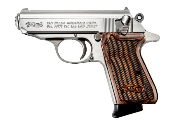Walther PPK/S .380 ACP, 3.3" Barrel, Stainless, Walnut, 7rd