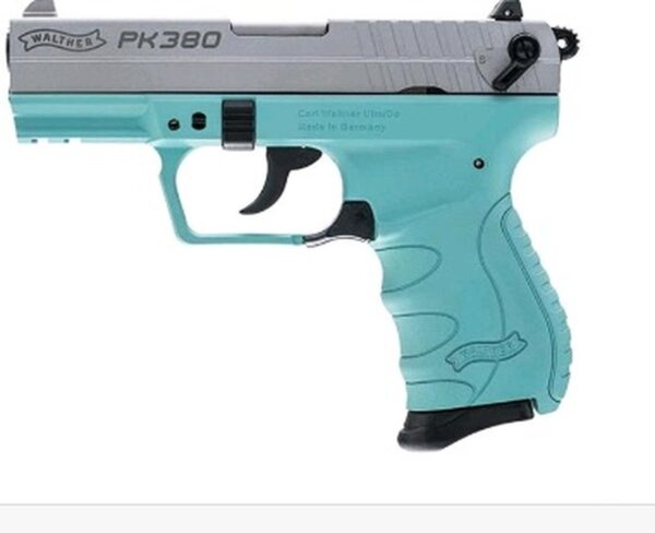 Walther PK380 .380ACP 3.66" Barrel SS Slide, Angel Blue Frame Used