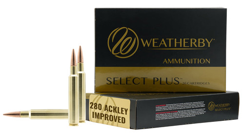 Weatherby Select Plus 280 Ackley Improved, 150gr, Hollow Point, 20rd Box - Ammo | The Gun Shop