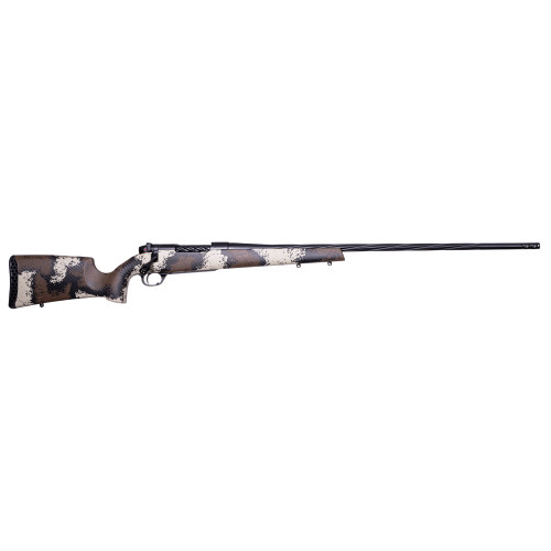 Weatherby Mark V High Country 28 Nosler, 26" Threaded Barrel, Exposed Carbon Fiber w/ Brown Sponge Pattern, Black Rec, 3rd - Firearm | The Gun Shop