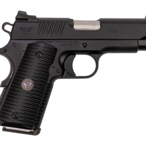 Wilson Combat ACP Compact 1911 SAO Used Excellent 45 ACP, 4" Barrel, Black Armor-Tuff Carbon Steel, Black G10 Eagle Claw Grip, 2x7rd Mags, Factory Soft Case, Papers
