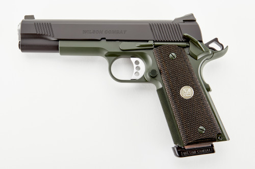 Wilson Combat CQB 45 ACP, 5" Barrel, Olive Drab Green Frame, Black Slide, CA Compliant, 8rd - 1911 Guns | The Gun Shop