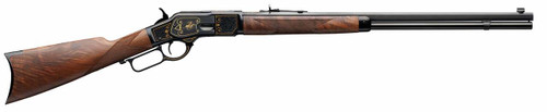 Winchester 1873 150th Anniversary 44-40 Winchester, 24" Barrel, Black w/ Gold Engraving, Walnut Furniture, 13rd - Firearm | The Gun Shop