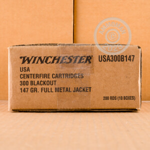 Winchester Usa Brass 300 Aac Blackout 147 Grain 20 Rounds Fmj